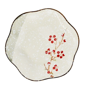 Yuhang Red Plum Blossoms Plum Blossoms Тарелка 8 дюймов Керамическая тарелка-блюдце