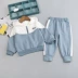 Bộ đồ của bé trai 2019 quần áo mùa xuân mới của trẻ em Phiên bản Hàn Quốc của áo len thể thao mùa xuân và mùa thu em bé đẹp trai nước ngoài phong cách thủy triều hai mảnh trang phục - Phù hợp với trẻ em