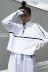 2018 mùa xuân của phụ nữ quần Hàn Quốc phiên bản của Harajuku tính khí hoang dã hit màu ngắn dây kéo áo len dài tay áo sơ mi sinh viên Áo len