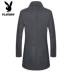 Playboy VIP áo len trong mùa đông dài cộng với bông áo gió áo khoác kinh doanh áo khoác áo khoác sơ mi Áo len