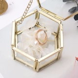 Глянцевая золотая коробочка для хранения, ретро коробка для хранения, обручальное кольцо, ювелирное украшение, серьги, ожерелье