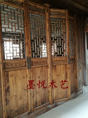 Cửa và cửa sổ cổ kiểu Trung Quốc mới, gỗ sồi lỏng lẻo, lưới rỗng ...