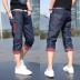 Cắt quần quần short nam jeans mùa hè thanh niên Slim Hàn Quốc phiên bản của xu hướng 7 điểm quần nam năm điểm quần nam shop quần áo nam Cao bồi