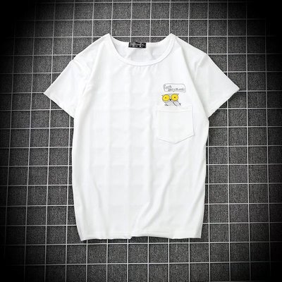 Của nam giới ngắn tay T-Shirt Hàn Quốc phiên bản của các loose xu hướng vòng cổ bông Harajuku phong cách 2018 mùa hè mới quần áo nửa tay áo Áo phông ngắn
