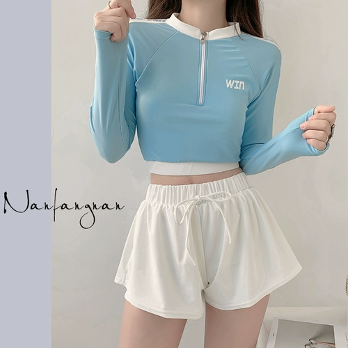 Летний купальник, раздельный комплект для школьников, лонгслив для плавания