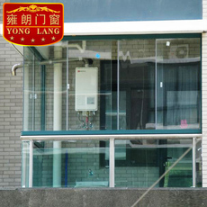Балконное окно 雍朗门窗平移无框阳台窗 加厚无框窗户 封装阳台无框玻璃门窗维修