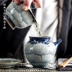 Holy Mountain cổ hoa mẫu đơn màu xanh và trắng Kung Fu đặt nhà Jingdezhen gốm sứ Trung Quốc đặt bìa teacup - Trà sứ