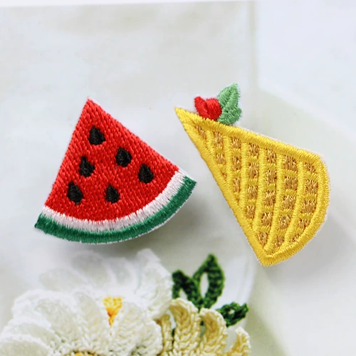 Fengxi оригинальная высококачественная тканевая нашивка с вышивкой, декоративная нашивка для одежды, персонализированная вышитая брошь, вафельный арбуз, тыква