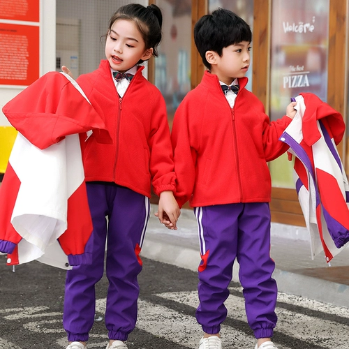Куртка для детского сада для школьников, форма, осенний демисезонный комплект, детский спортивный костюм, увеличенная толщина, 3 предмета