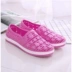 Giày sandal nữ lỗ kim cương mùa hè Phiên bản Hàn Quốc của giày chống trượt Mẹ giày đế bằng Giày đi biển - Giày thể thao / sandles Giày thể thao / sandles