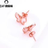 Ювелирное украшение, золотые серьги, Россия, 14 карат, розовое золото, легкий роскошный стиль