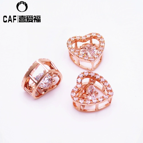 Ювелирное украшение, золотая гибкая подвеска в виде сердечка, Россия, 14 карат, розовое золото