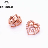 Ювелирное украшение, золотая гибкая подвеска в виде сердечка, Россия, 14 карат, розовое золото