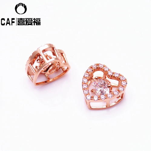 Ювелирное украшение, золотая гибкая подвеска в виде сердечка, Россия, 14 карат, розовое золото