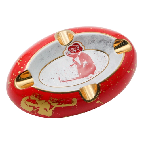 Оригинальный японский столетие Siglo Rat Year Ceramic Cigar Ashtray Red Ellipse 4 -специфическая подарочная коробка с сигаром.