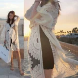 Пляжное платье, кружевной купальник, одежда для защиты от солнца для плавания, куртка, нагрудник, пляжный стиль