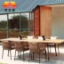 Ghế mía ngoài trời ban công cafe đồ nội thất đơn giản thiết kế sáng tạo giải trí bàn ghế mây mây kết hợp Bắc Âu - Bàn ghế ngoài trời / sân