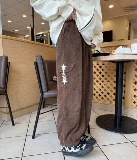 Вельветовые штаны, милый оригинальный дизайнерский фонарь, свободный прямой крой