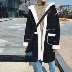 Văn học nam nữ mua sắm áo gió mùa đông nam phiên bản Hàn Quốc của xu hướng áo khoác trùm đầu trong đoạn văn dài áo khoác lông cừu nam