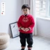 Quần áo năm mới bé gái Tang phù hợp với quần áo mùa đông Quần áo năm mới Quần áo của cậu bé Hán phong cách Trung Quốc cộng với nhung dày thêu - Phù hợp với trẻ em