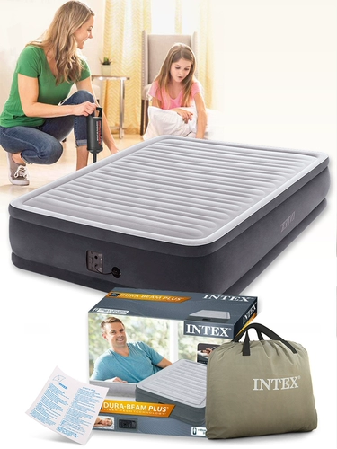 Подлинный надувный кровать надувной кровать роскошная насос насоса насоса насоса.