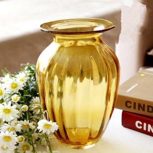欧式创意彩色渐变玻璃花瓶透明