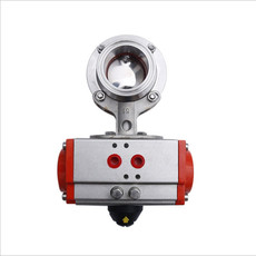 Клапан 推荐科南304材质不锈钢卫生级快装卡箍式气动蝶阀双作用规格齐全