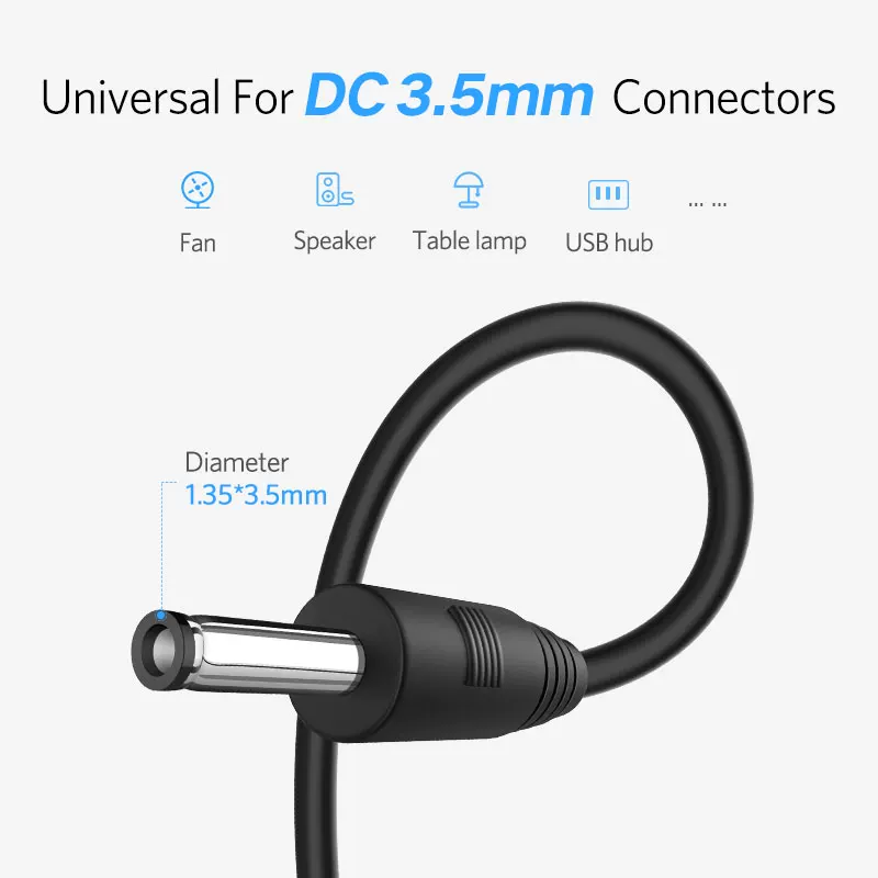 Уруген кабель питания USB к DC 5V 3.5мм гнездо для USB-хаба вентилятор