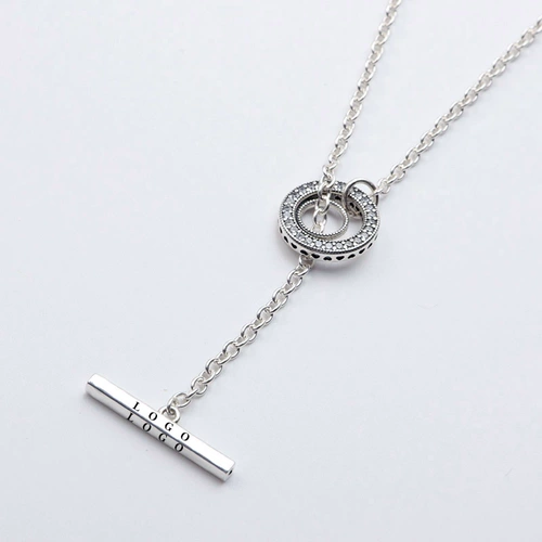 Кольцо, модное ожерелье, цепочка до ключиц в стиле хип-хоп, серебро 925 пробы