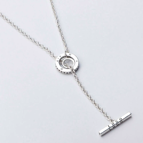 Кольцо, модное ожерелье, цепочка до ключиц в стиле хип-хоп, серебро 925 пробы