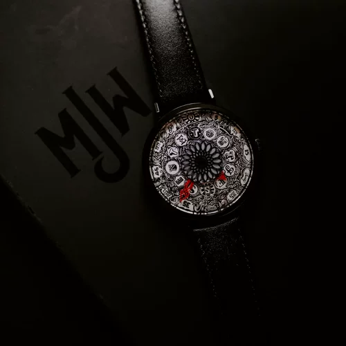 Оригинальный креативный калейдоскоп, автоматические механические механические часы, Великобритания, из натуральной кожи