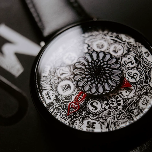 Оригинальный креативный калейдоскоп, автоматические механические механические часы, Великобритания, из натуральной кожи