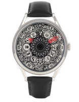 Серебряная раковина + черная кожа черная линия