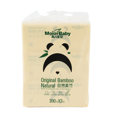 Детские салфетки Meirbaby Natural Beauty из бамбука, 390 листов * 3 шт./компл.