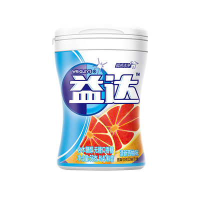 Жевательная резинка Yida Xylitol без сахара (вкус свежего грейпфрута) 56г/бут.
