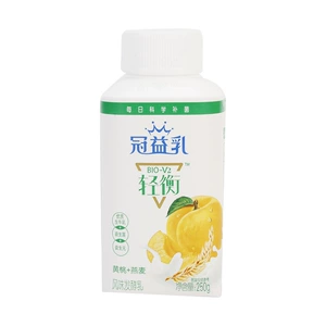 Mengniu Guanyi Milk Flavor Forramented Milk (Yellow Peach+Oat) 250 г/бутылка