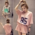 2018 đồ ngủ mùa hè của phụ nữ cotton ngắn tay quần short Hàn Quốc phiên bản có thể được đeo bên ngoài mùa hè junior học sinh trung học nữ nhà dịch vụ phù hợp với đồ ngủ đẹp Bộ Pajama