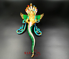 Изображения Будды, Статуи божества 密宗佛像摆件/观音菩萨侍者/纯铜彩绘龙女菩萨佛母