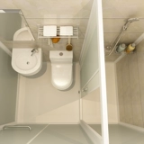 Общая душевая комната, общая ванная комната, сухой и влажный разделение в ванной Весль в ванной, сельская местность простые туалет