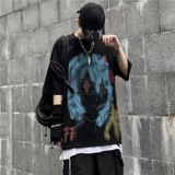 Брендовая японская мультяшная футболка в стиле хип-хоп для влюбленных, короткий рукав, оверсайз