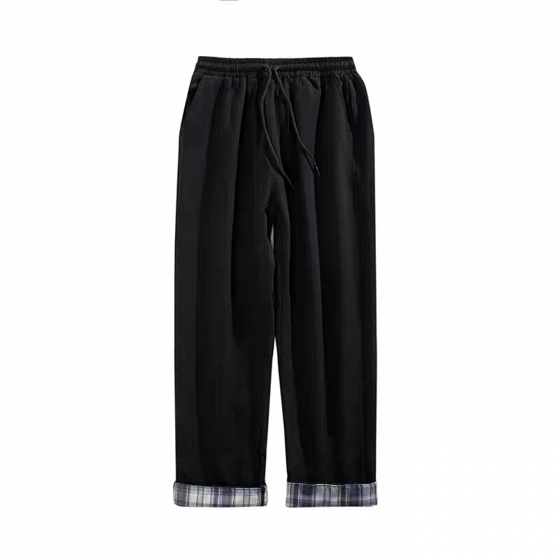 Cool and stylish men's Korean-style pure cotton spring and autumn American sporty casual pants, ins Hong Kong-style versatile elastic and tight straight long pants Item Picture