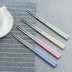 Bộ dao inox ba mảnh sáng tạo đũa đũa sinh viên cầm tay 2 phiên bản Hàn Quốc dài tay cầm dễ thương Hàn Quốc - Đồ ăn tối Đồ ăn tối