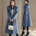 Áo len nữ phần dài 2018 Hàn Quốc phiên bản của mùa thu và mùa đông kích thước lớn dày eo trên lớn cổ áo len lông thủy triều Accentuated eo áo