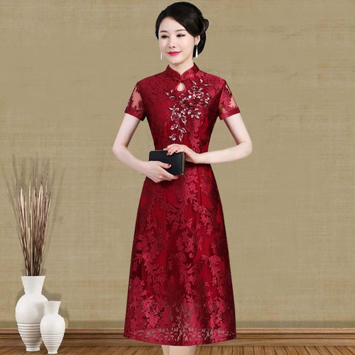 Элитное свадебное платье для мамы, вечернее платье, юбка, ципао, яркий броский стиль