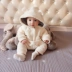 Trang phục cho bé mùa đông dày 0 tuổi 3 tháng sơ sinh Bộ đồ lót cho bé mùa thu và mùa đông bé nam ấm ra ngoài để giữ quần áo