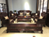 GB đồ nội thất bằng gỗ gụ, ghế sofa gỗ rắn mới gỗ hồng mộc Trung Quốc Indonesia lá màu đen kết hợp gỗ hồng mộc phòng khách sẵn sàng - Ghế sô pha giường gấp thành ghế sofa Ghế sô pha