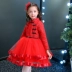 Cô gái công chúa váy sườn xám mùa thu và mùa đông trẻ em lớn ren Trung Quốc phong cách trẻ em váy sinh nhật váy cotton phù hợp với Tang Váy trẻ em