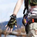 Уличные износостойкие камуфляжные дышащие эластичные быстросохнущие перчатки подходит для мужчин и женщин