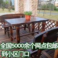 Đồ gỗ ngoài trời chống ăn mòn ban công gỗ rắn giải trí vườn sân bar để thảo luận về retro bàn ghế ba mảnh kit kết hợp