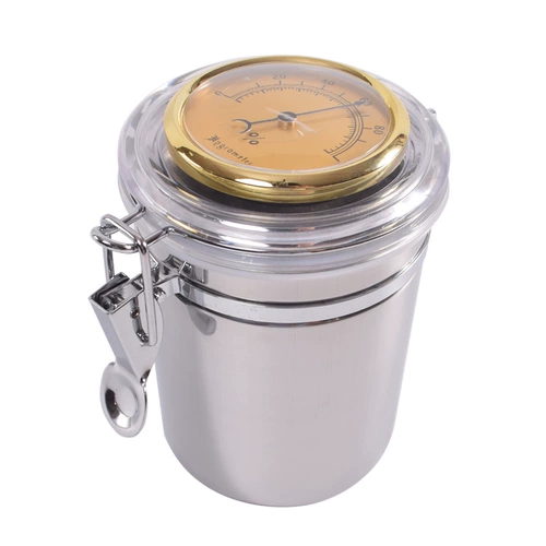 Увлажняющий гигрометр с уплотнителем из нержавеющей стали, чай, большой контейнер для хранения
